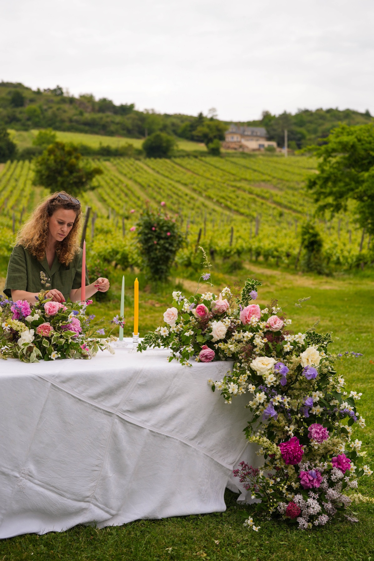 A workshop group around a long table